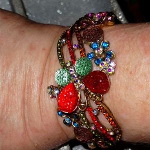 Exquisite multicolored rhinestone vintage bracelet